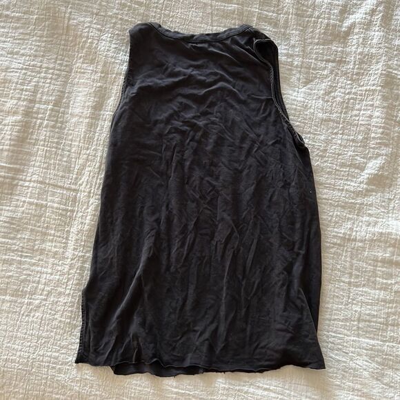 Zara sleeveless Tank Top Grey Size Medium Studded Moto Embellished Neckline - Picture 4 of 5